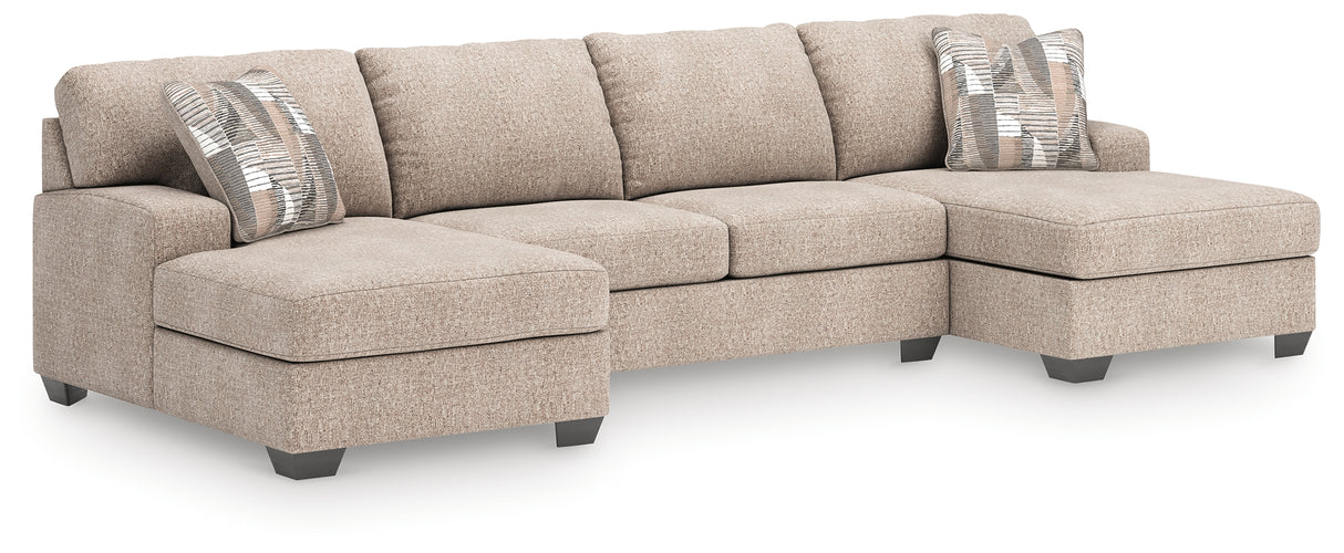 Newellen 3-Piece Sleeper Sectional with Double Chaise