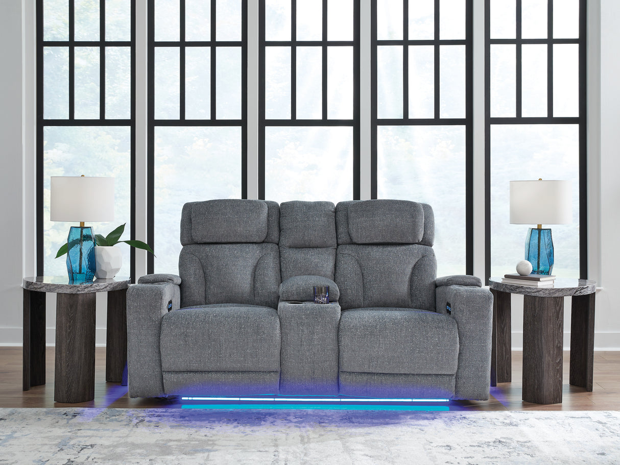 Furniture City Houma - Ashley Furniture - Studio Cave Power Reclining Loveseat with Console - PWR REC Loveseat/CON/ADJ HDRST - PC4980218