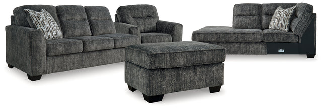 Furniture City Houma - Ashley Furniture - Lonoke 2-Piece Sectional, Oversized Chair and Ottoman - 2-Piece Sectional, Oversized Chair and Ottoman - 50504U6