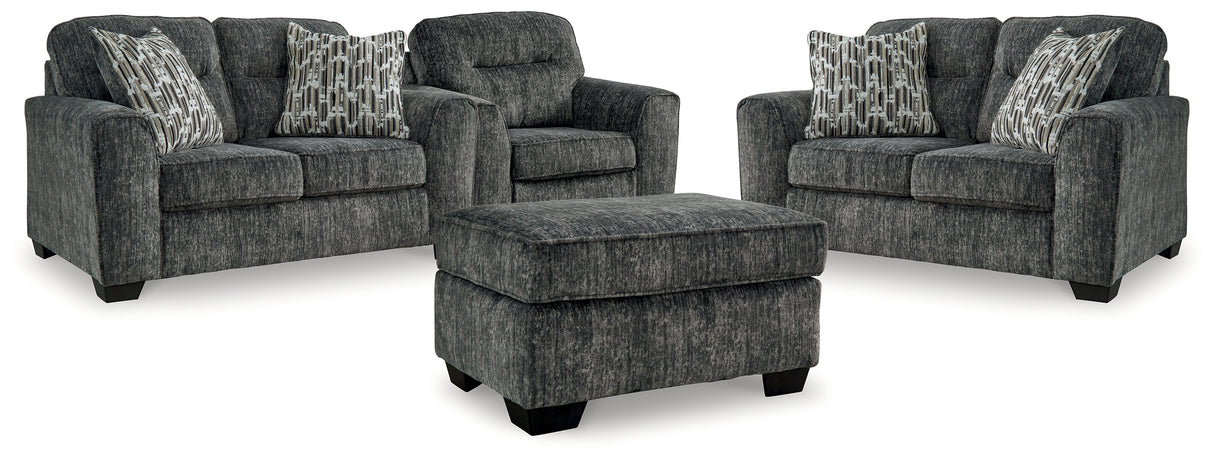 Furniture City Houma - Ashley Furniture - Lonoke 2 Loveseats, Oversized Chair and Ottoman - 2 Loveseats, Oversized Chair and Ottoman - 50504U7