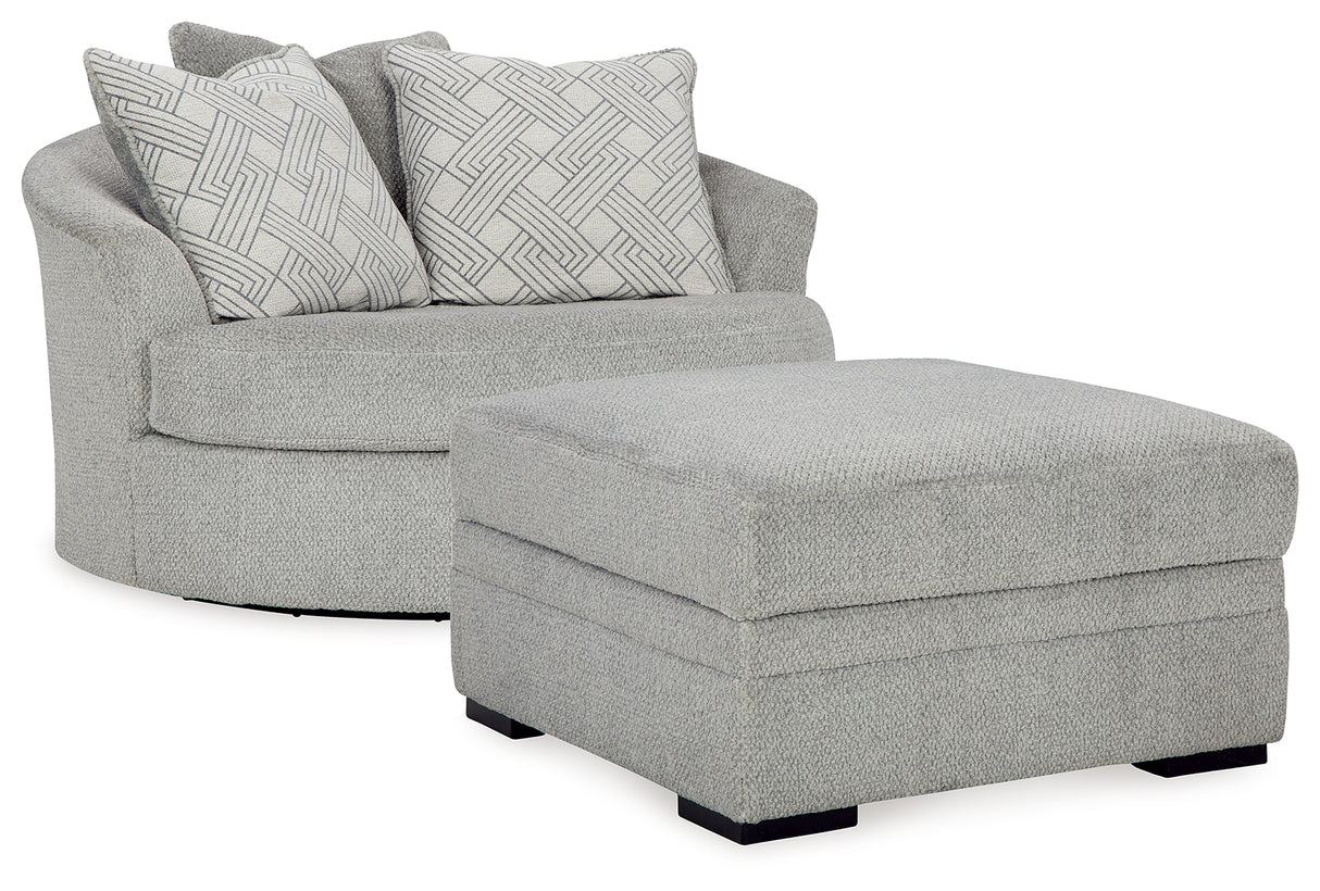 Furniture City Houma - Ashley Furniture - Casselbury Oversized Swivel Chair and Ottoman - Oversized Swivel Chair and Ottoman - 52906U1