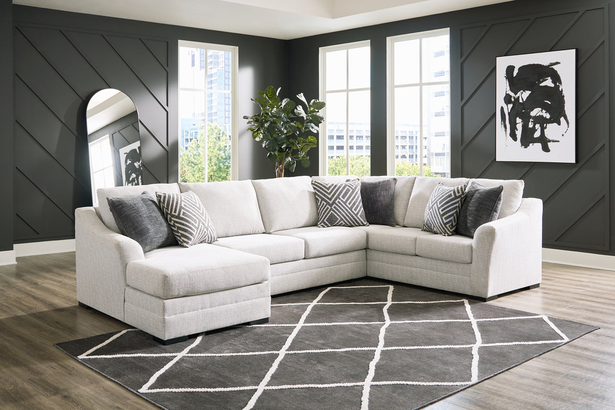 Furniture City Houma - Ashley Furniture - Koralynn 3-Piece Sectional with Chaise - RAF 3-Piece Sectional with Chaise / Stone - 54102S1
