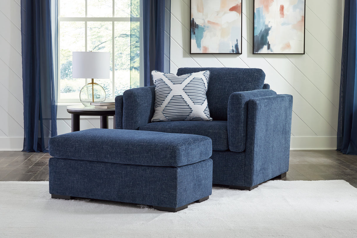 Furniture City Houma - Ashley Furniture - Evansley Oversized Chair and Ottoman - Oversized Chair and Ottoman / Navy - 54502U1