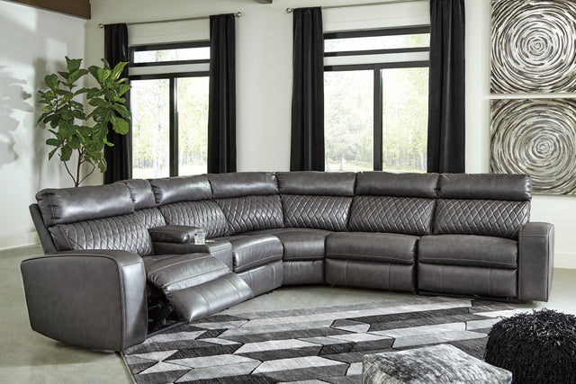 Furniture City Houma - Ashley Furniture - Samperstone 6-Piece Power Reclining Sectional - 6-Piece Power Reclining Sectional - 55203S2