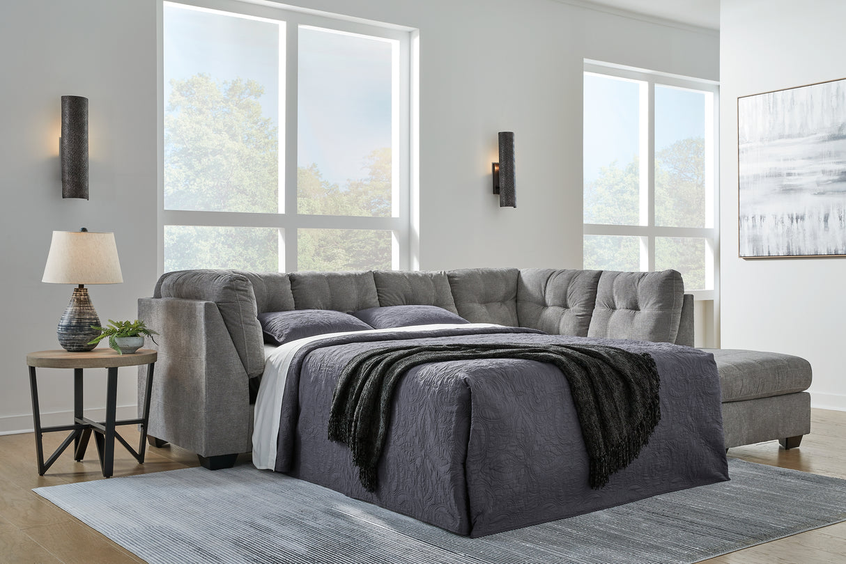 Furniture City Houma - Ashley Furniture - Marleton 2-Piece Sleeper Sectional with Chaise - 2-Piece Sleeper Sectional with Chaise / Gray - 55305S4