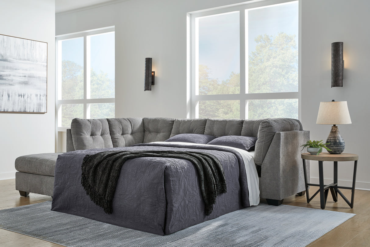 Furniture City Houma - Ashley Furniture - Marleton 2-Piece Sleeper Sectional with Chaise - RAF 2-Piece Sleeper Sectional with Chaise / Gray - 55305S3
