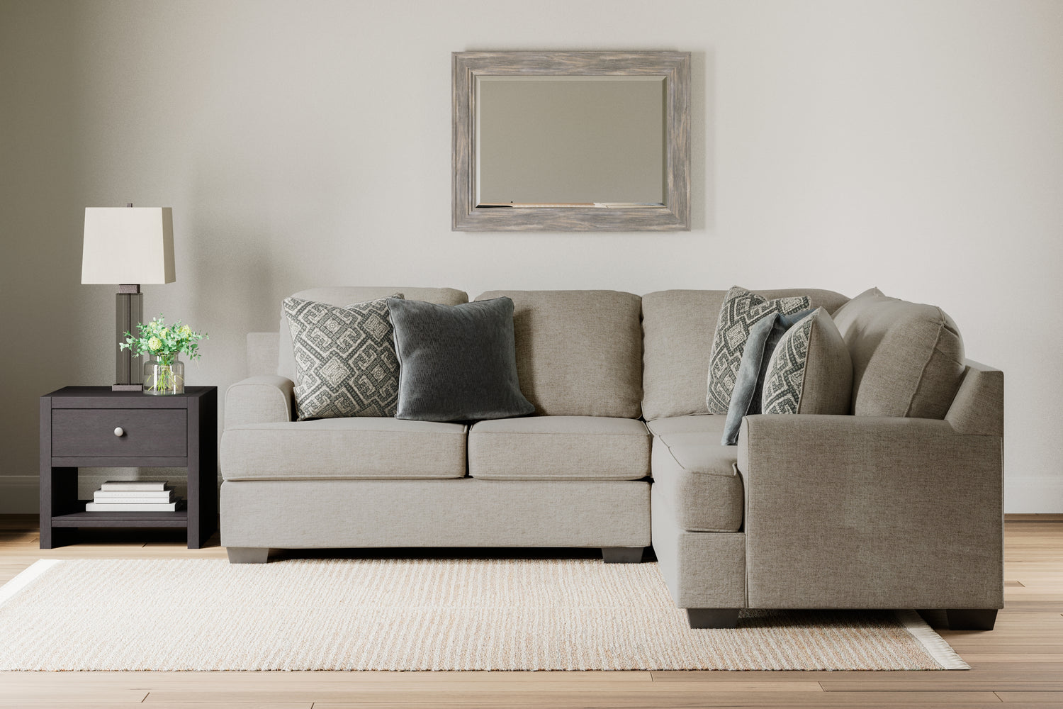 Furniture City Houma - Ashley Furniture - Bovarian 2-Piece Sectional - RAF 2-Piece Sectional / Stone - 56103S1