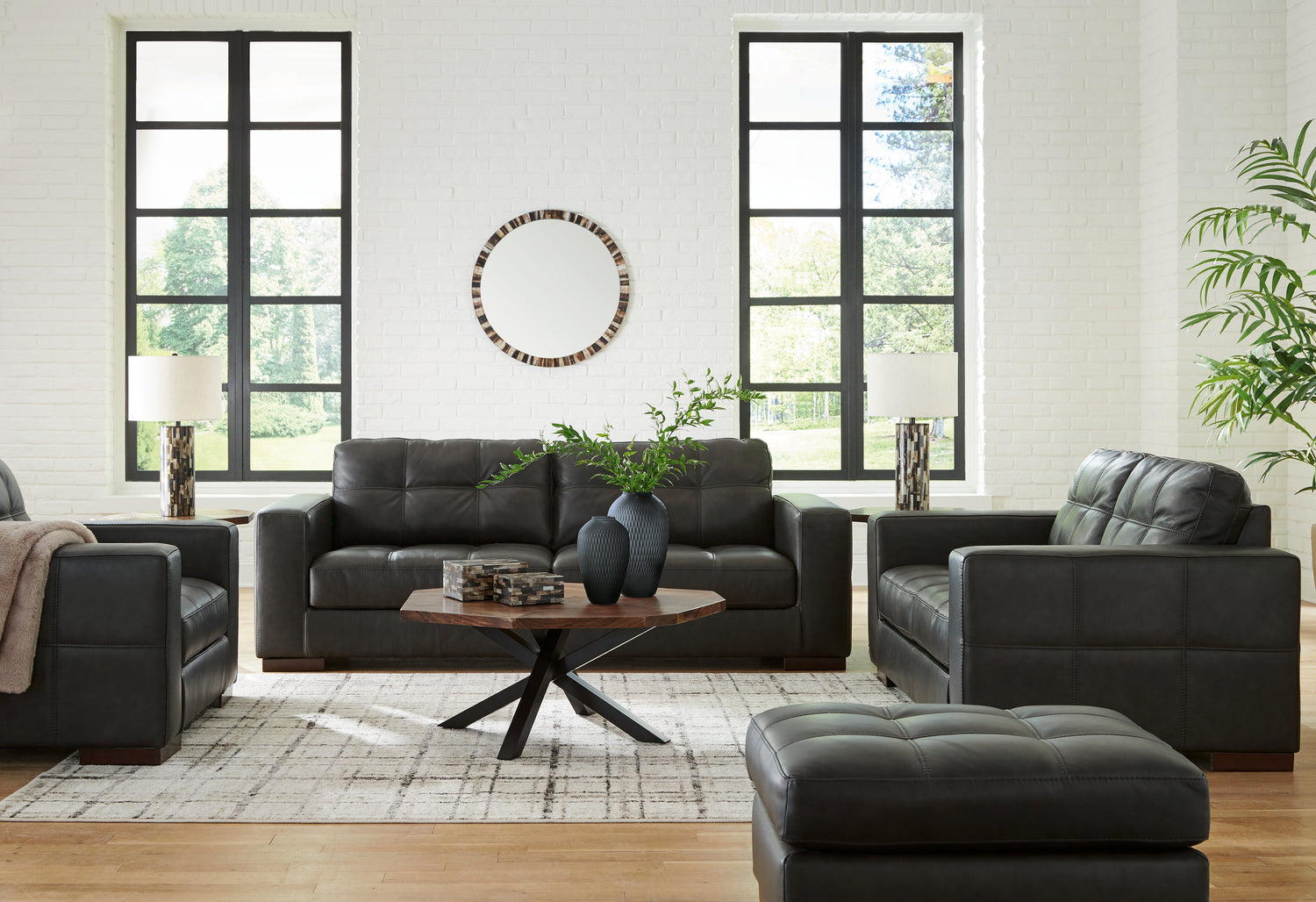 Furniture City Houma - Ashley Furniture - Luigi Sofa, Loveseat, Oversized Chair and Ottoman - Sofa, Loveseat, Oversized Chair and Ottoman - 56506U3