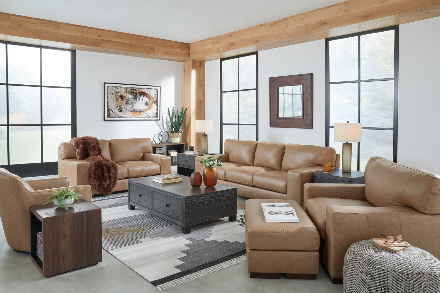 Furniture City Houma - Ashley Furniture - Lombardia Sofa, Loveseat, Oversized Chair and Ottoman - Sofa, Loveseat, Oversized Chair and Ottoman - 57302U3
