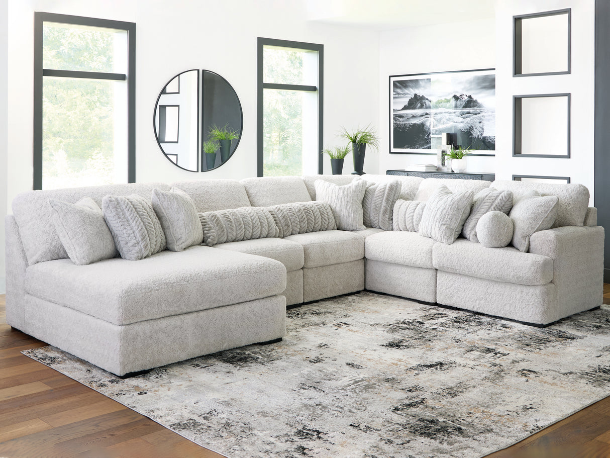 Furniture City Houma - Ashley Furniture - Cuddle Plush 6-Piece Sectional with Chaise - 6-Piece Sectional with Chaise / Arctic - PC59106S8