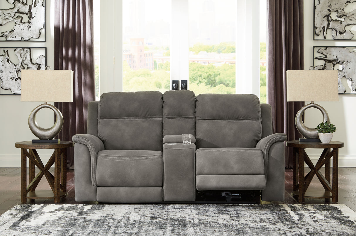 Furniture City Houma - Ashley Furniture - Next-Gen DuraPella Power Reclining Loveseat with Console - PWR REC Loveseat/CON/ADJ HDRST - 5930118