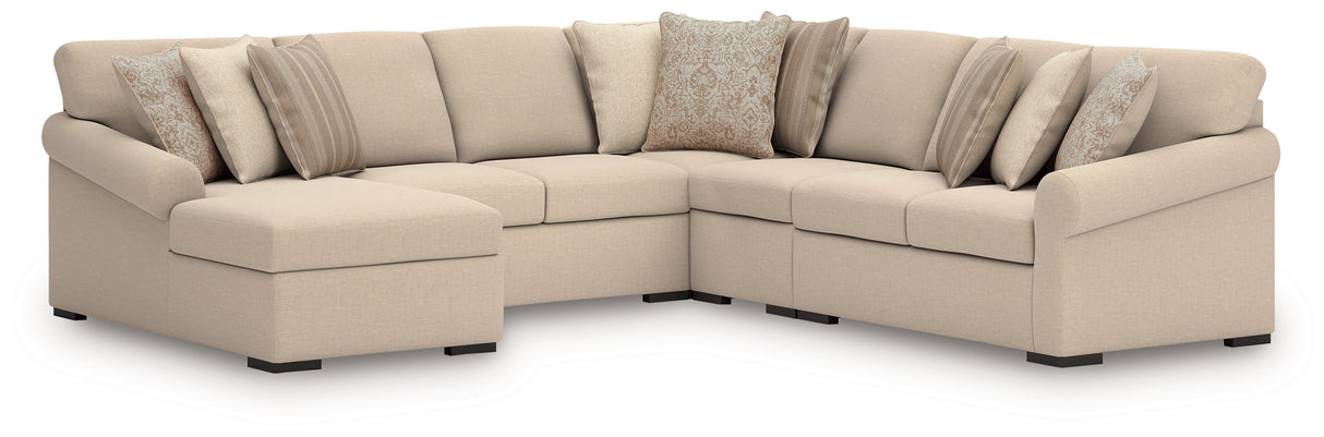 LadyMae 5-Piece Sectional with Chaise