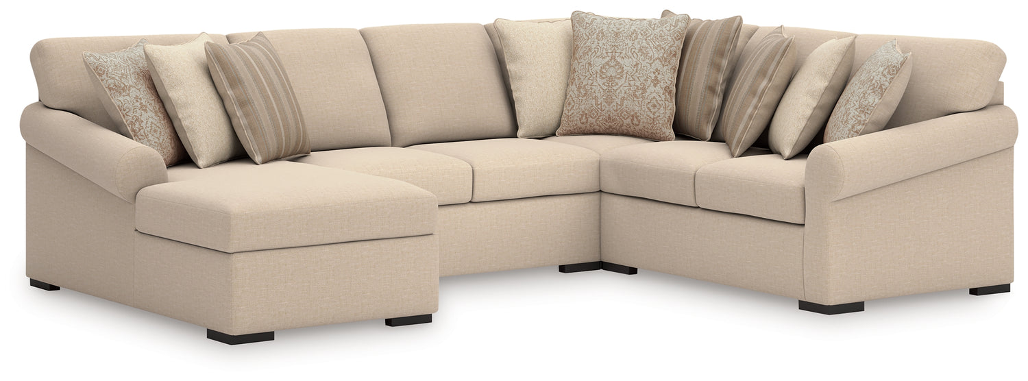 Furniture City Houma - Ashley Furniture - LadyMae 4-Piece Sectional with Chaise - RAF 4-Piece Sectional with Chaise - 59404S7