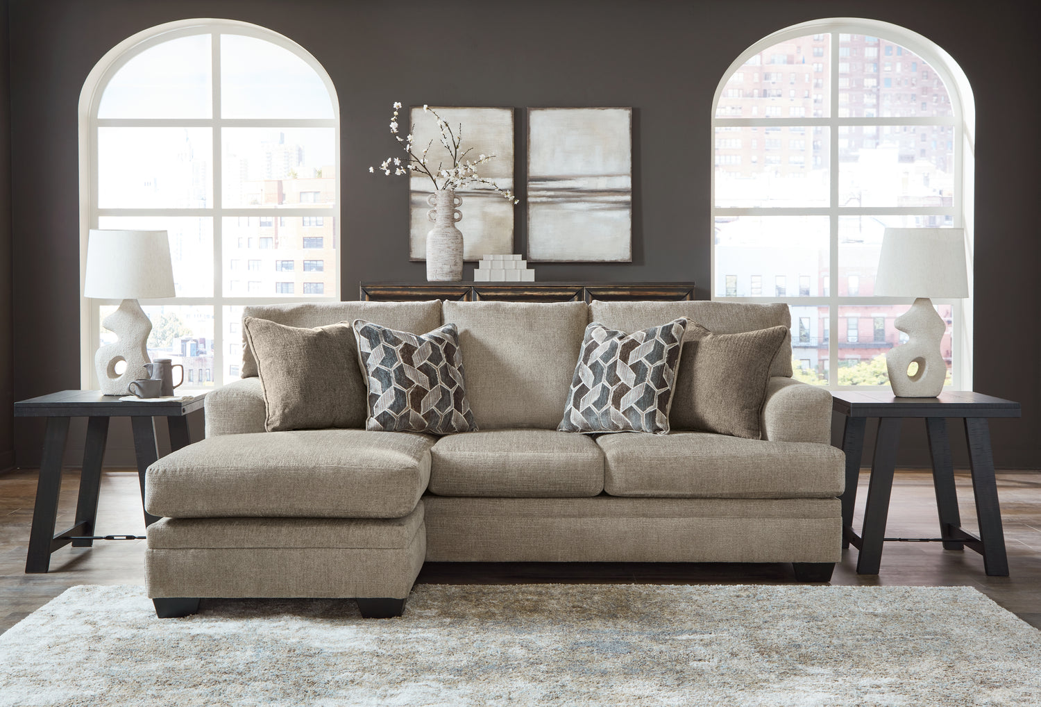 Stonemeade Sofa Chaise, Oversized Chair, and Ottoman