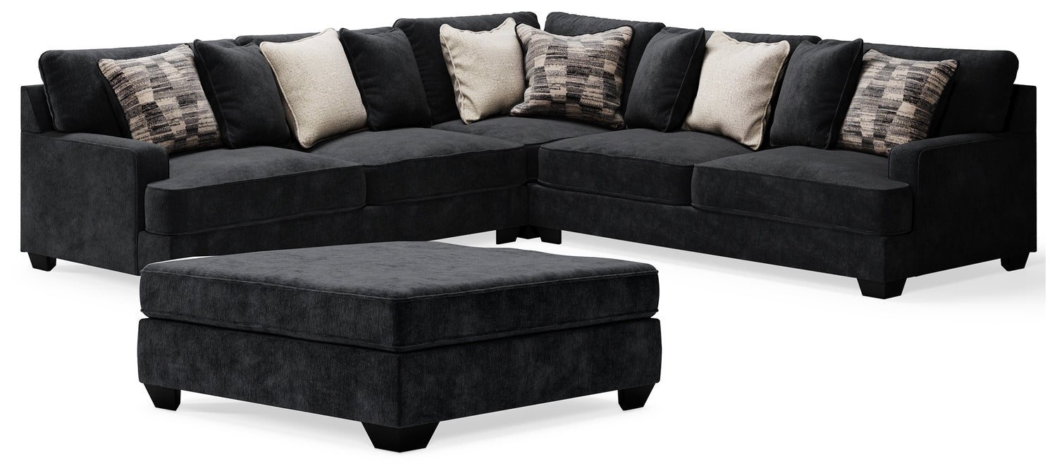 Furniture City Houma - Ashley Furniture - Lavernett 3-Piece Sectional and Oversized Ottoman - 3-Piece Sectional and Oversized Ottoman - 59603U3