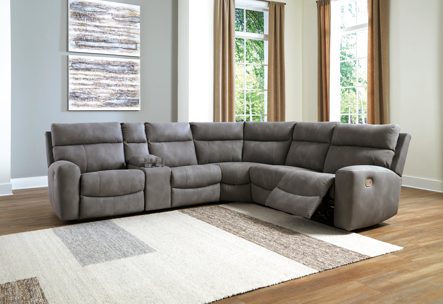Furniture City Houma - Ashley Furniture - Next-Gen DuraPella 6-Piece Power Reclining Sectional - 6-Piece Power Reclining Sectional - 61003S7