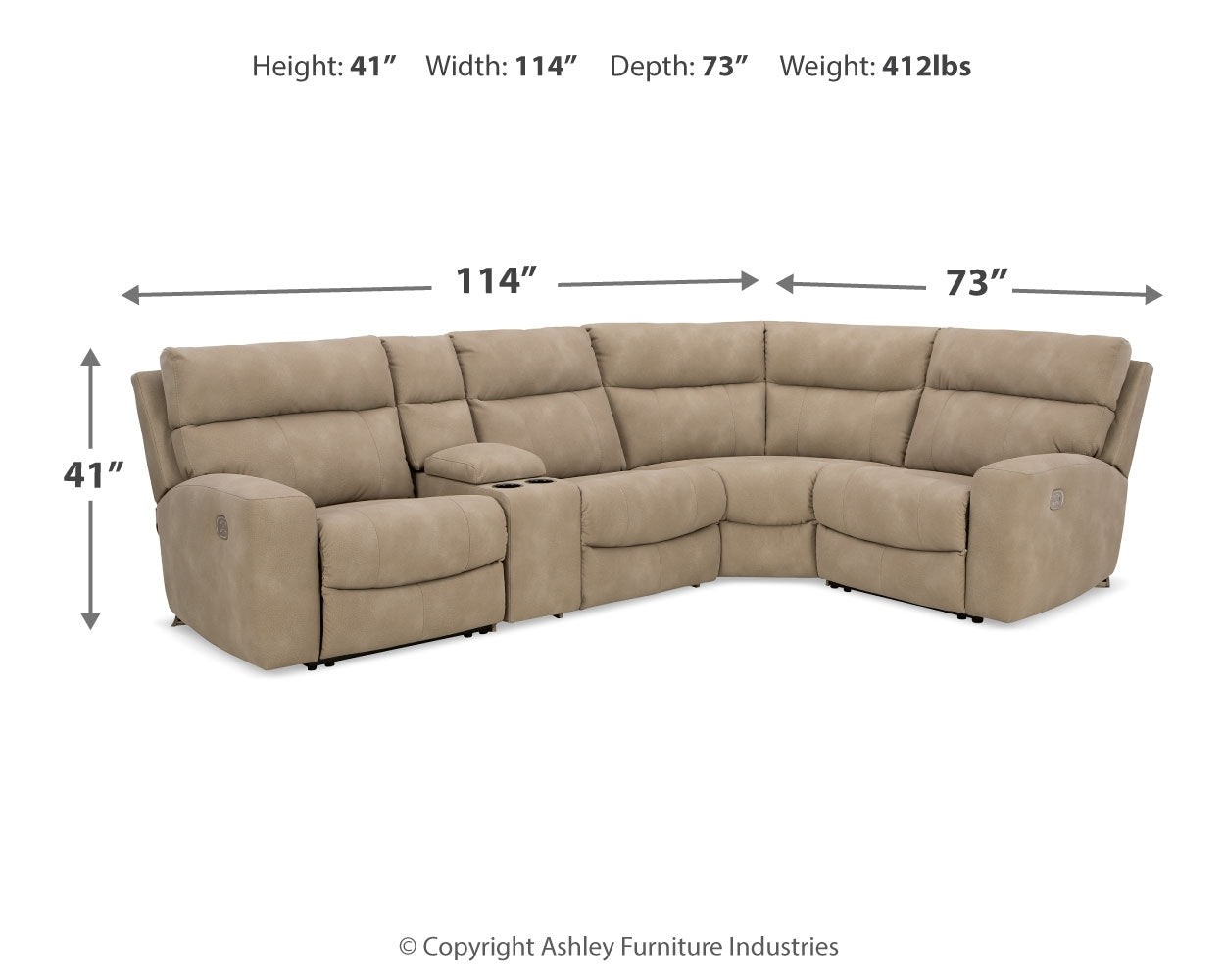 Next-Gen DuraPella 5-Piece Power Reclining Sectional