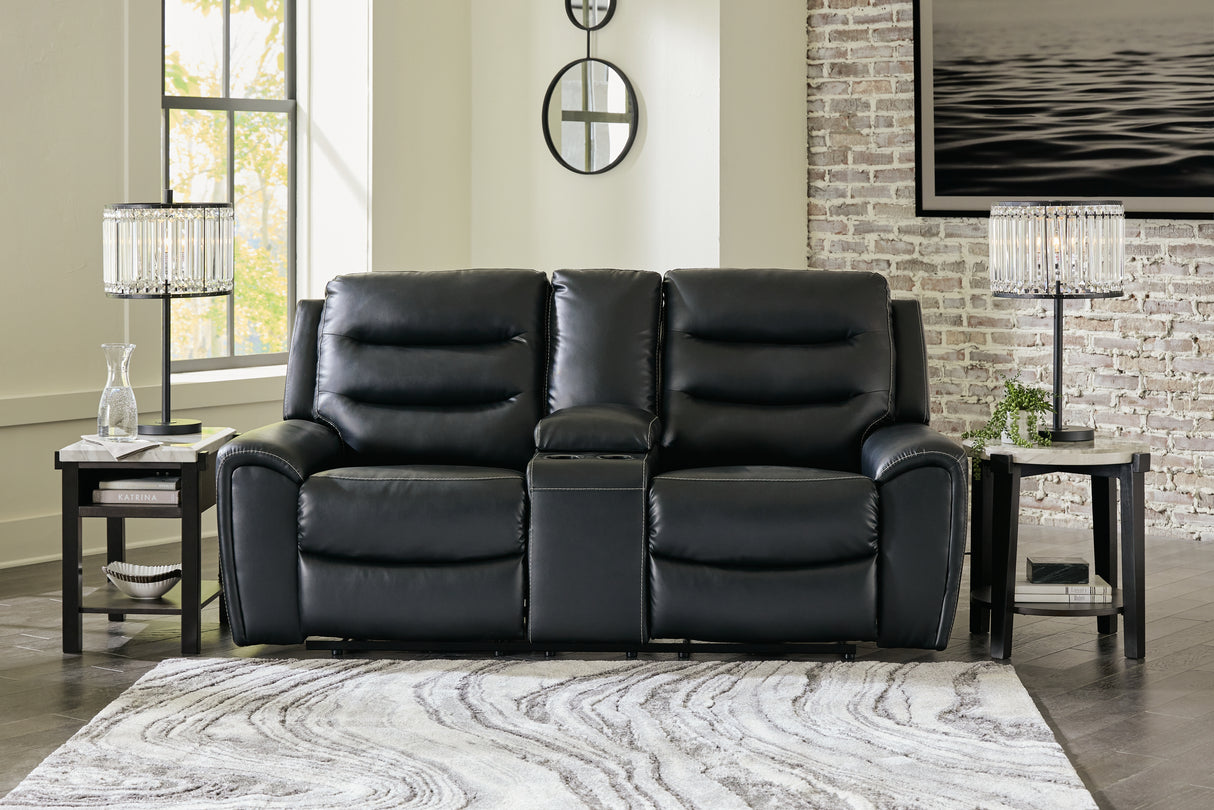 Furniture City Houma - Ashley Furniture - Warlin Power Reclining Loveseat with Console - PWR REC Loveseat/CON/ADJ HDRST - 6110518