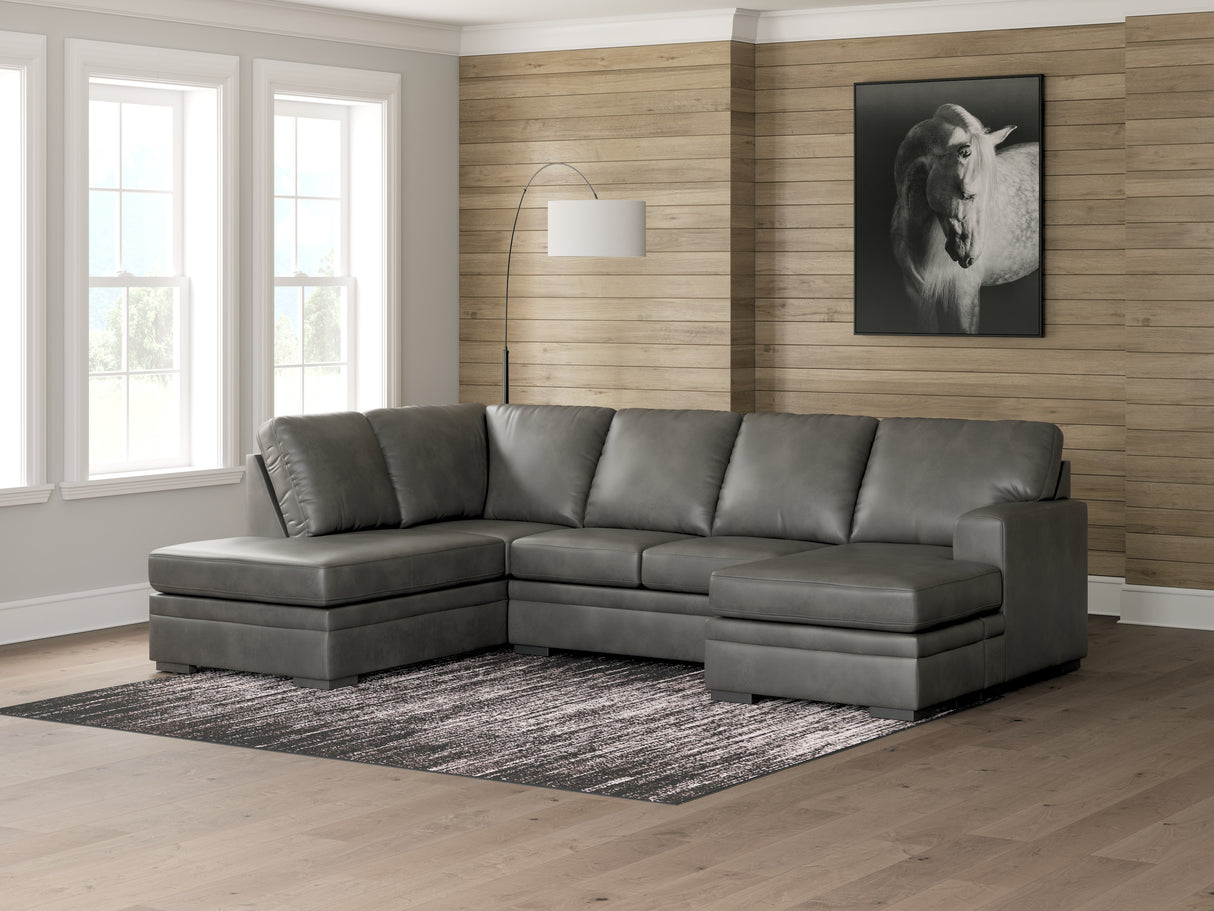 Furniture City Houma - Ashley Furniture - Lofton-Pike 2-Piece Sectional with Chaise - RAF 2-Piece Sectional with Chaise / Shadow - PC61610S2