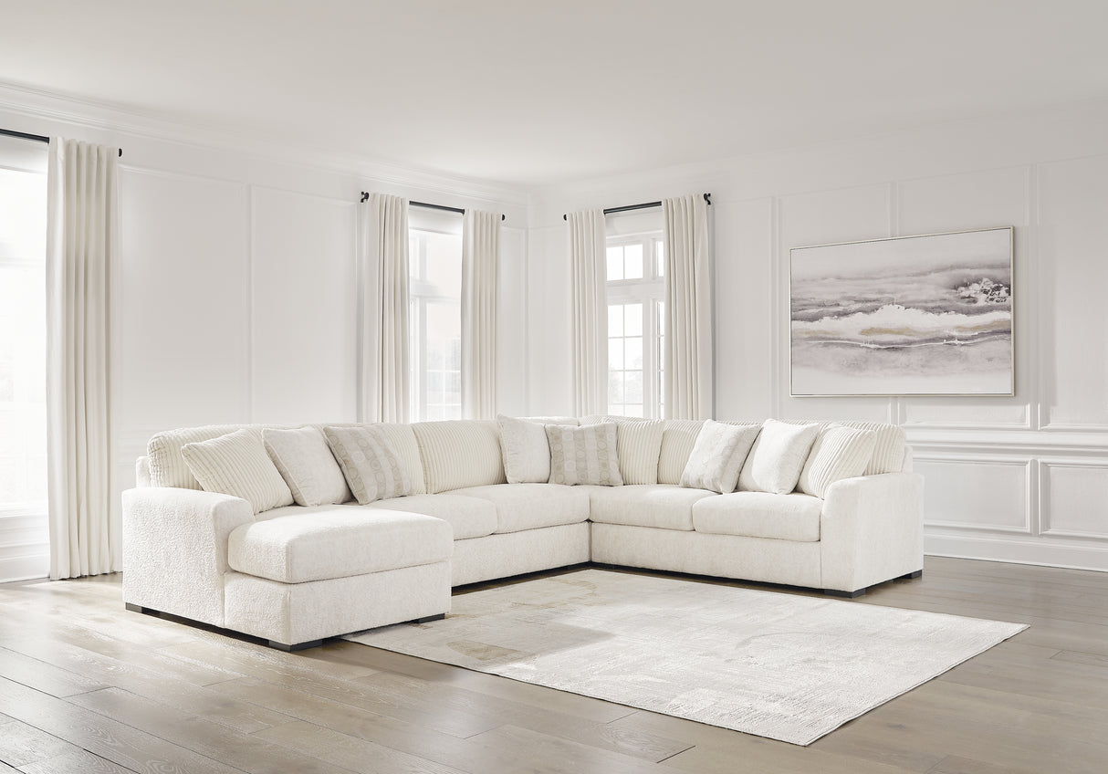 Furniture City Houma - Ashley Furniture - Chessington 4-Piece Sectional with Chaise - RAF 4-Piece Sectional with Chaise / Ivory - 61904S3