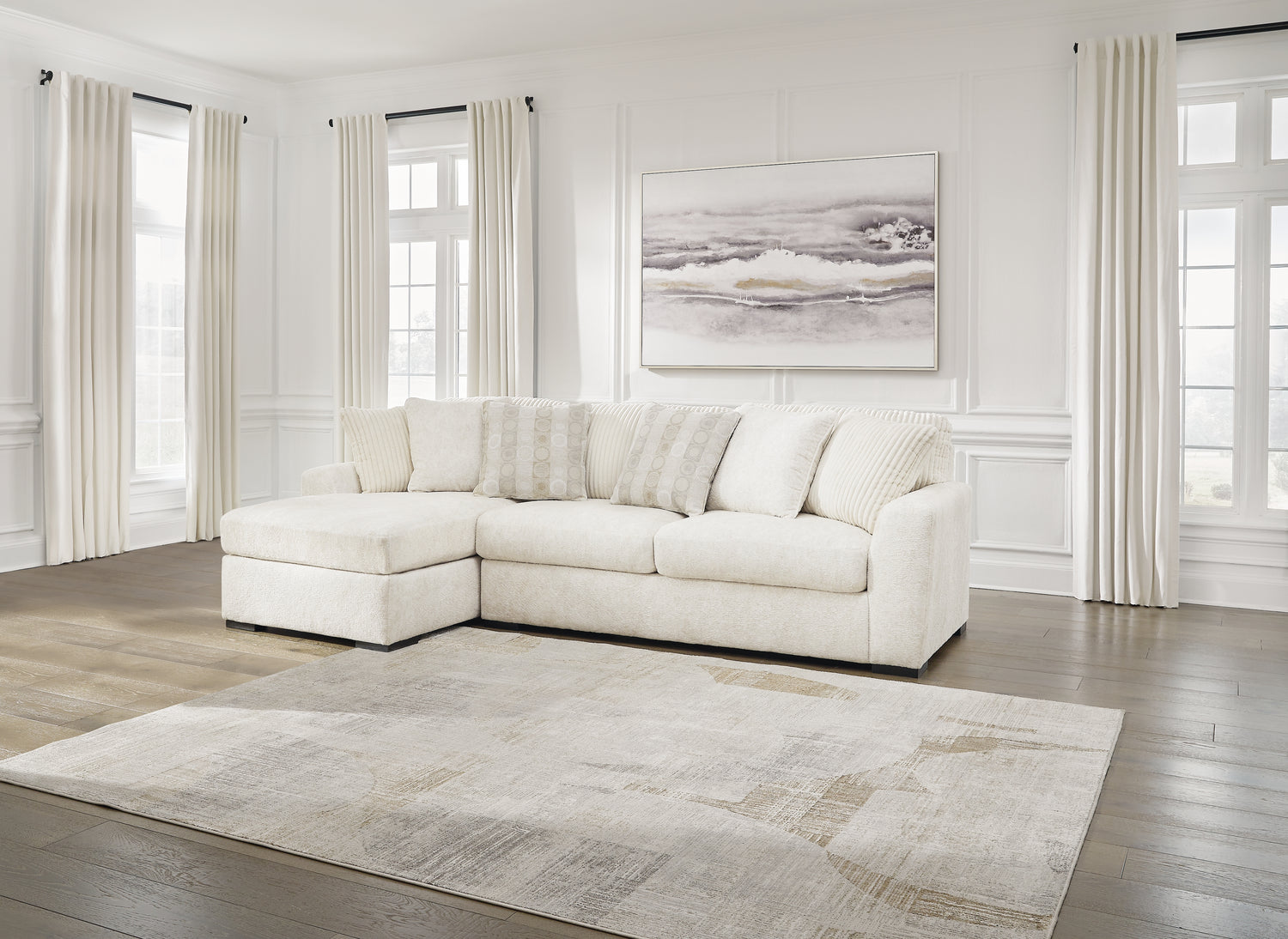 Furniture City Houma - Ashley Furniture - Chessington 2-Piece Sectional with Chaise - RAF 2-Piece Sectional with Chaise / Ivory - 61904S1