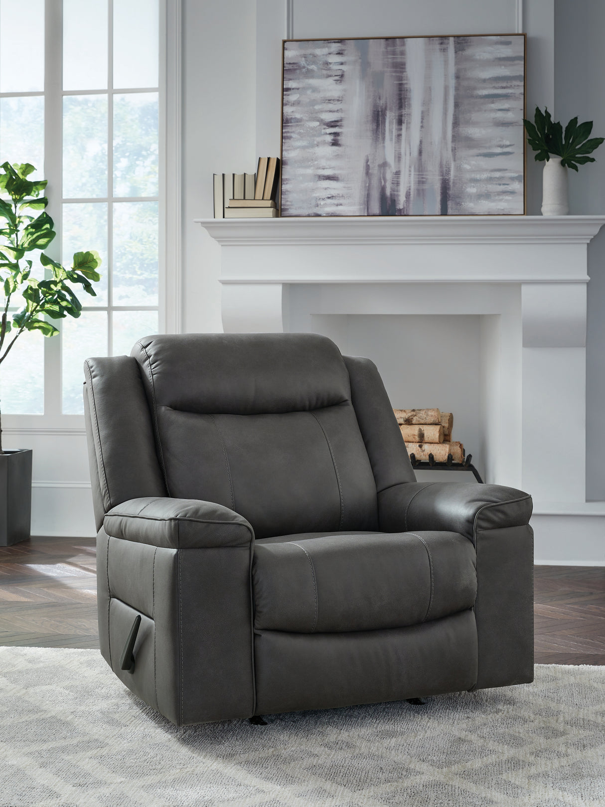 Furniture City Houma - Ashley Furniture - Status Check Recliner - Rocker Recliner / Shadow - PC6530725
