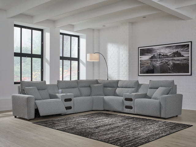 Furniture City Houma - Ashley Furniture - ModMax II 7-Piece Power Reclining Sectional with Audio Consoles - 7-Piece Power Reclining Sectional with Audio Consoles - 65906S9
