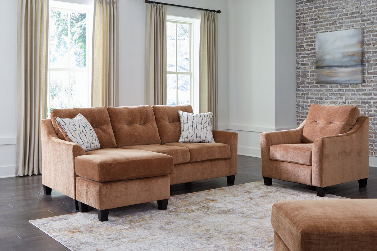 Furniture City Houma - Ashley Furniture - Amity Bay Sofa Chaise, Chair, and Ottoman - Sofa Chaise, Chair, and Ottoman / Clay - 67204U2