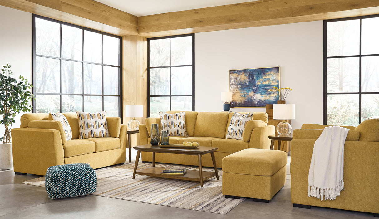 Furniture City Houma - Ashley Furniture - Keerwick Sofa, Loveseat, Oversized Chair and Ottoman - Sofa, Loveseat, Oversized Chair and Ottoman / Sunflower - 67506U3