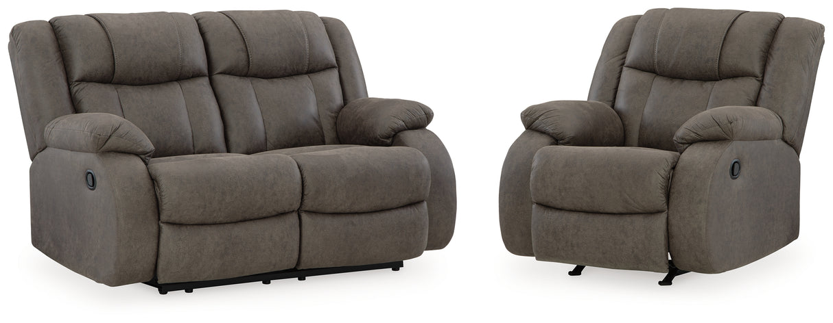 Furniture City Houma - Ashley Furniture - First Base Reclining Loveseat and Recliner - Reclining Loveseat and Recliner - 68804U4