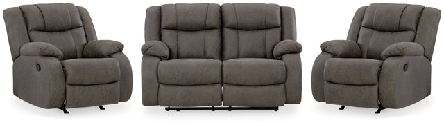 Furniture City Houma - Ashley Furniture - First Base Reclining Loveseat and 2 Recliners - Reclining Loveseat and 2 Recliners - 68804U3