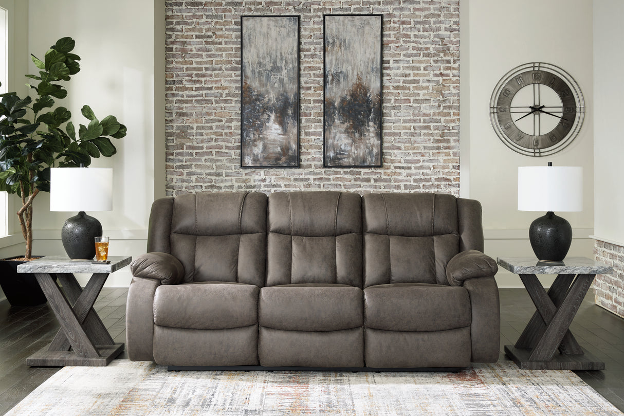 Furniture City Houma - Ashley Furniture - First Base Reclining Sofa - Reclining Sofa / Gunmetal - 6880488
