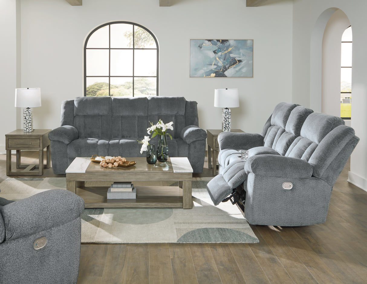 Furniture City Houma - Ashley Furniture - Tip-Off Power Reclining Sofa, Loveseat and Recliner - Power Reclining Sofa, Loveseat and Recliner - 69304U2
