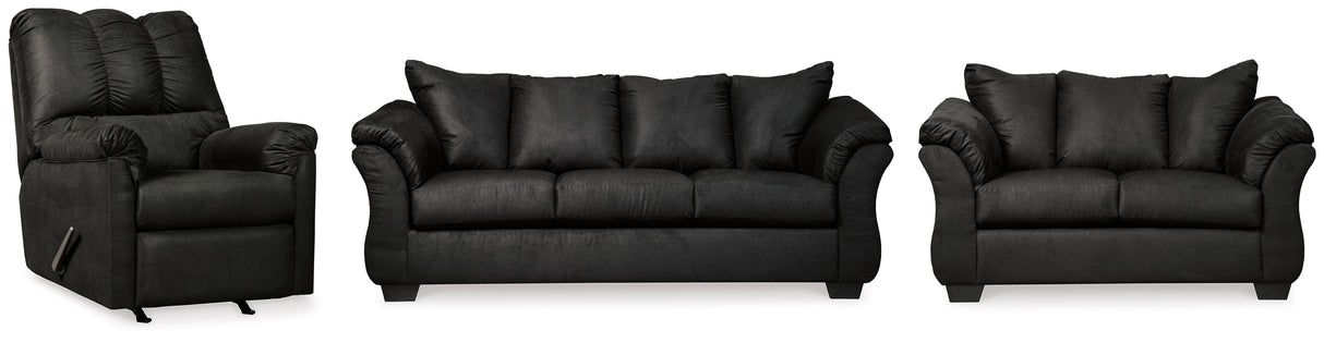Furniture City Houma - Ashley Furniture - Darcy Sofa, Loveseat and Recliner - Sofa, Loveseat and Recliner / Black - 75008U9