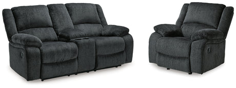 Furniture City Houma - Ashley Furniture - Draycoll Reclining Loveseat with Console and Recliner - Reclining Loveseat with Console and Recliner - 76504U7