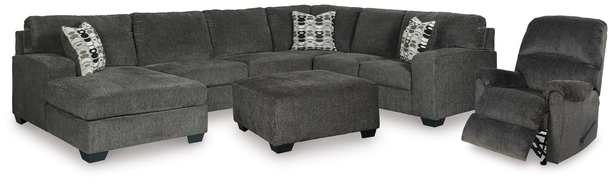 Furniture City Houma - Ashley Furniture - Ballinasloe 3-Piece Sectional, Recliner and Ottoman - 3-Piece Sectional, Recliner and Ottoman - 80703U2