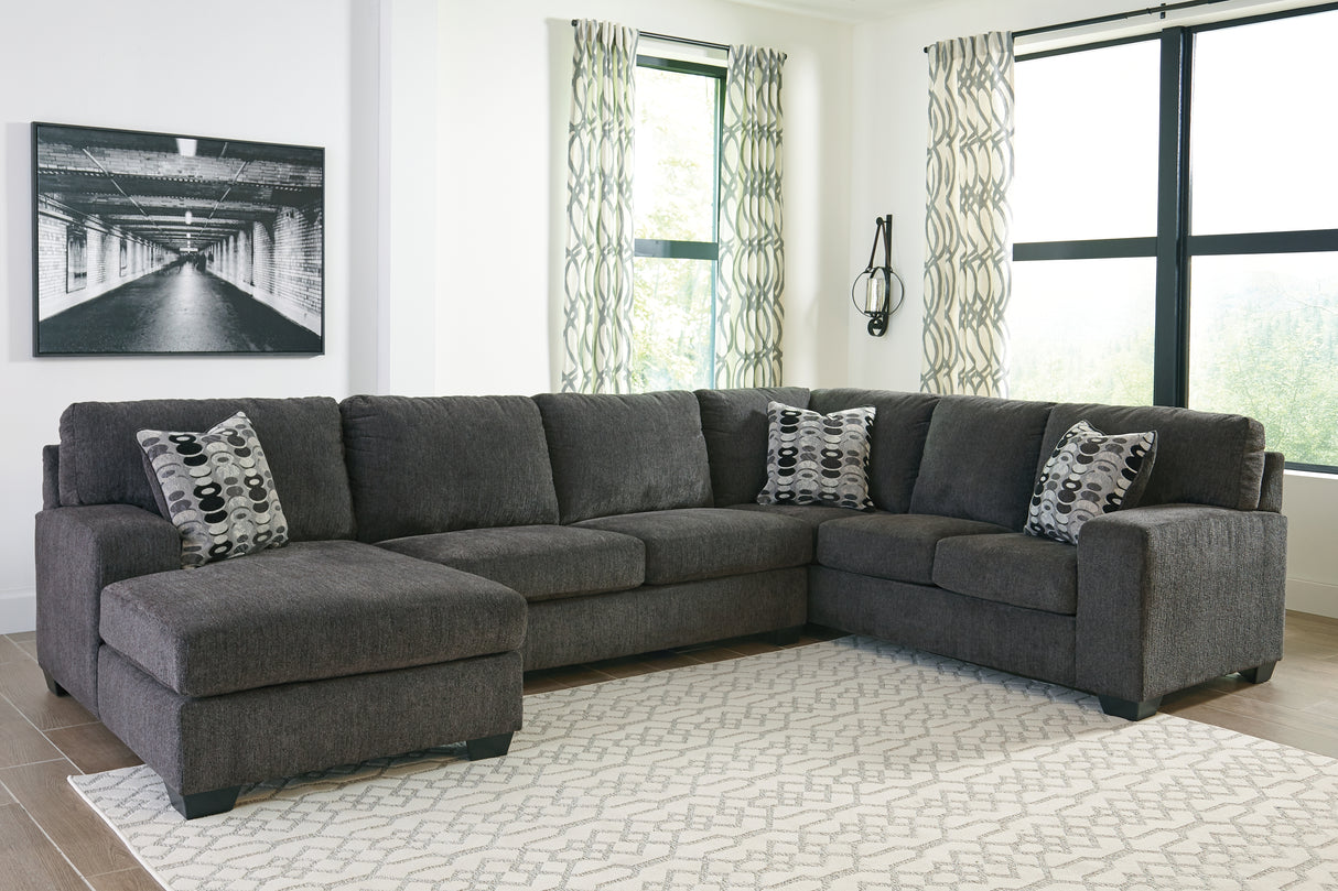 Furniture City Houma - Ashley Furniture - Ballinasloe 3-Piece Sectional with Chaise - RAF 3-Piece Sectional with Chaise / Smoke - 80703S1