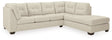 Furniture City Houma - Ashley Furniture - Falkirk 2-Piece Sectional with Chaise - LAF 2-Piece Sectional with Chaise / Parchment - 80806S2
