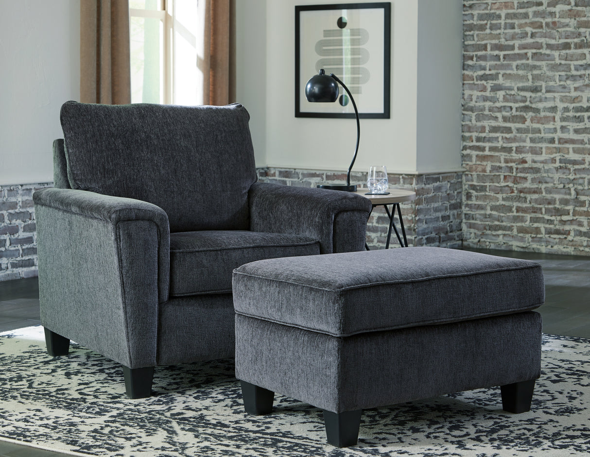 Furniture City Houma - Ashley Furniture - Abinger Chair and Ottoman - Chair and Ottoman / Smoke - 83905U4
