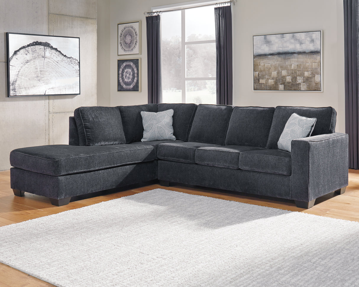Furniture City Houma - Ashley Furniture - Altari 2-Piece Sectional with Chaise - RAF 2-Piece Sectional with Chaise / Slate - 87213S1