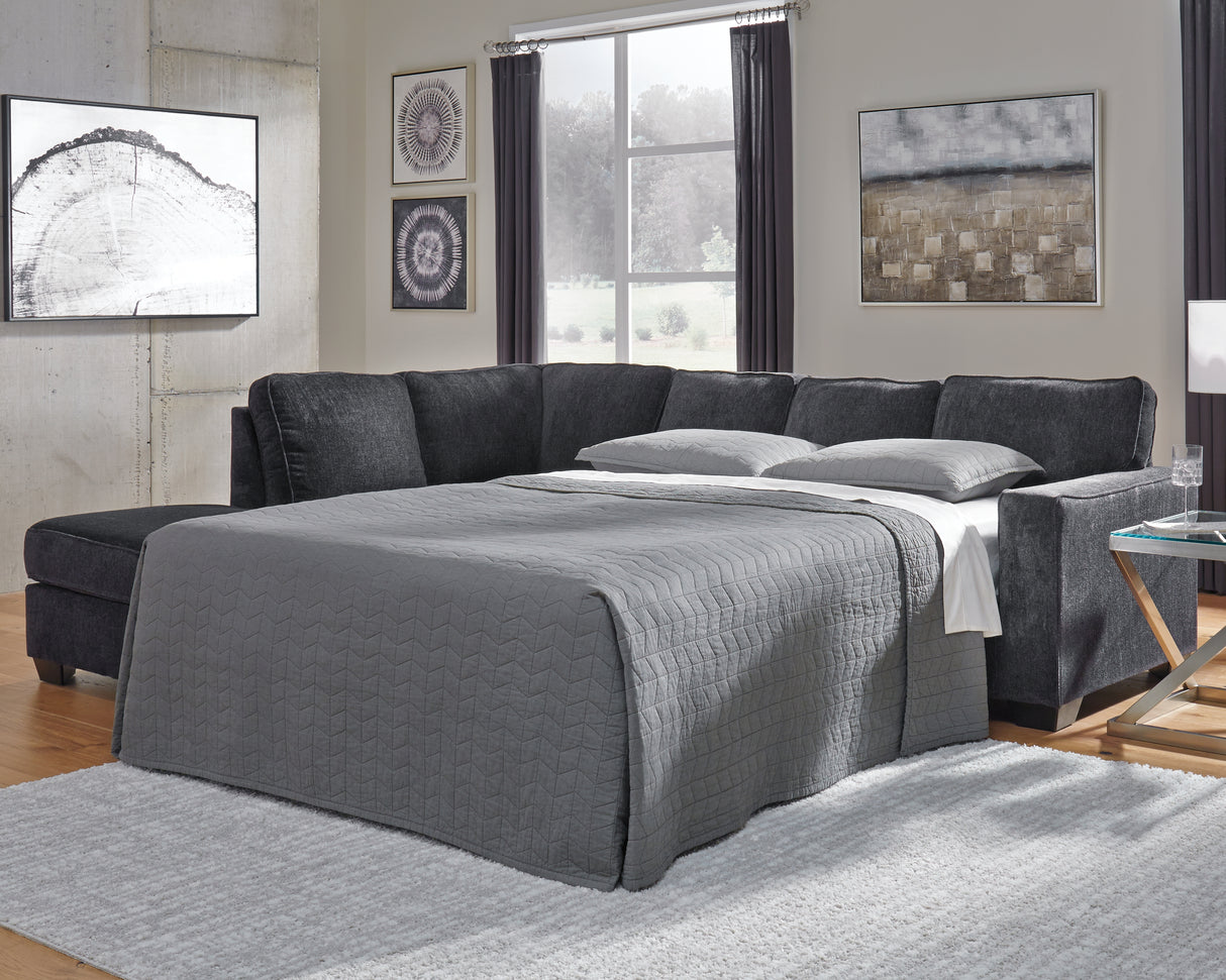 Furniture City Houma - Ashley Furniture - Altari 2-Piece Sleeper Sectional with Chaise - RAF 2-Piece Sleeper Sectional with Chaise / Slate - 87213S4
