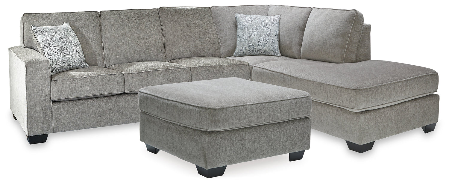Furniture City Houma - Ashley Furniture - Altari 2-Piece Sleeper Sectional and Ottoman - 2-Piece Sleeper Sectional and Ottoman / Alloy - 87214U8