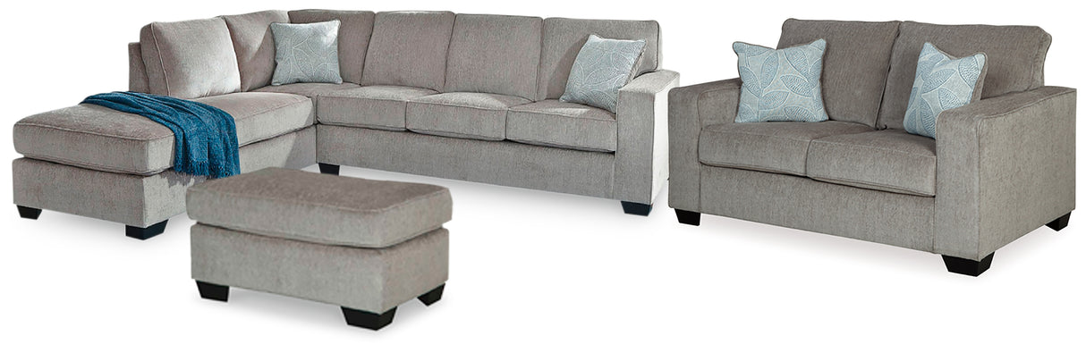 Furniture City Houma - Ashley Furniture - Altari 2-Piece Sectional with Chaise, Loveseat and Ottoman - 2-Piece Sectional with Chaise, Loveseat and Ottoman - 87214U5