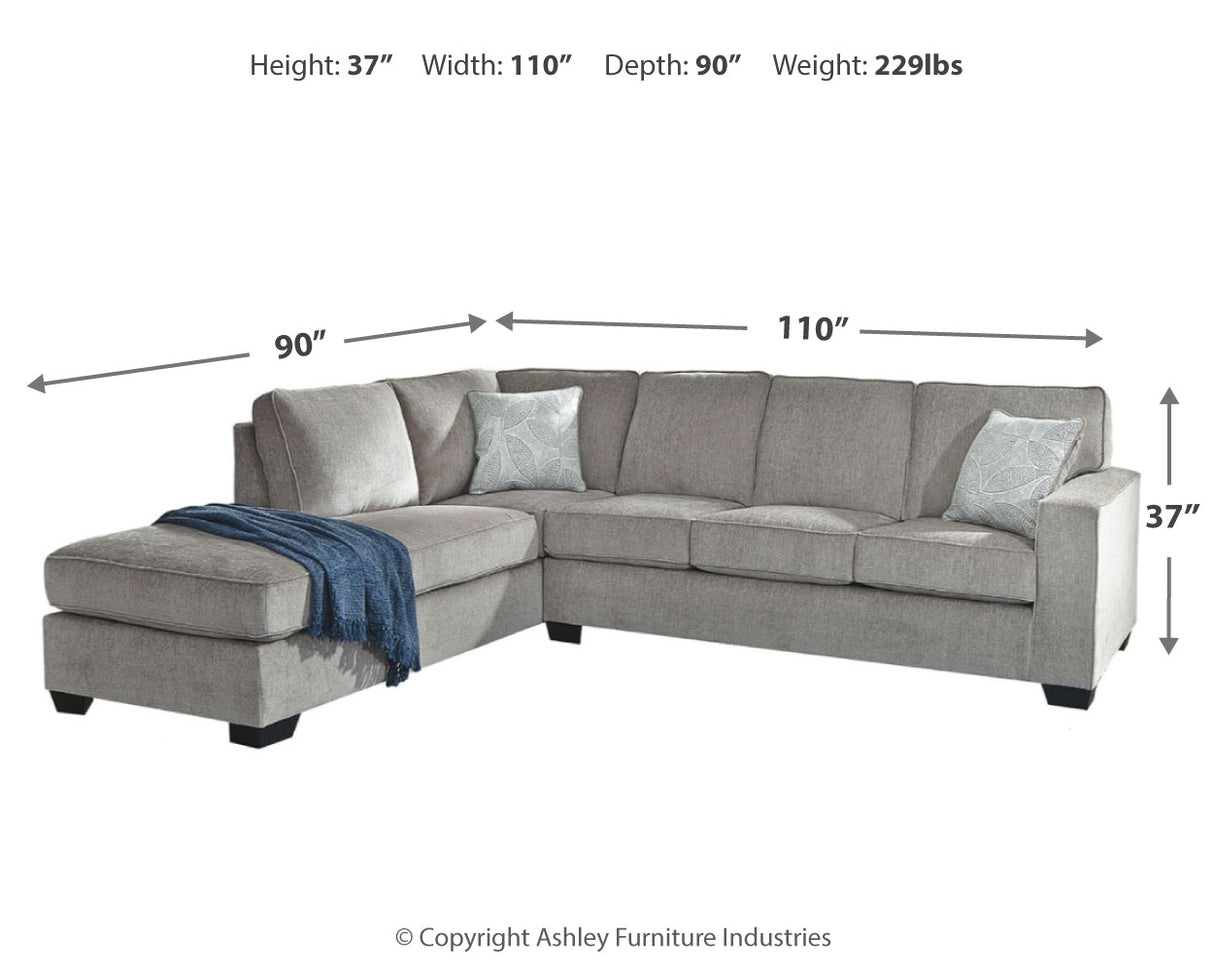 Altari 2-Piece Sectional with Chaise, Loveseat and Ottoman