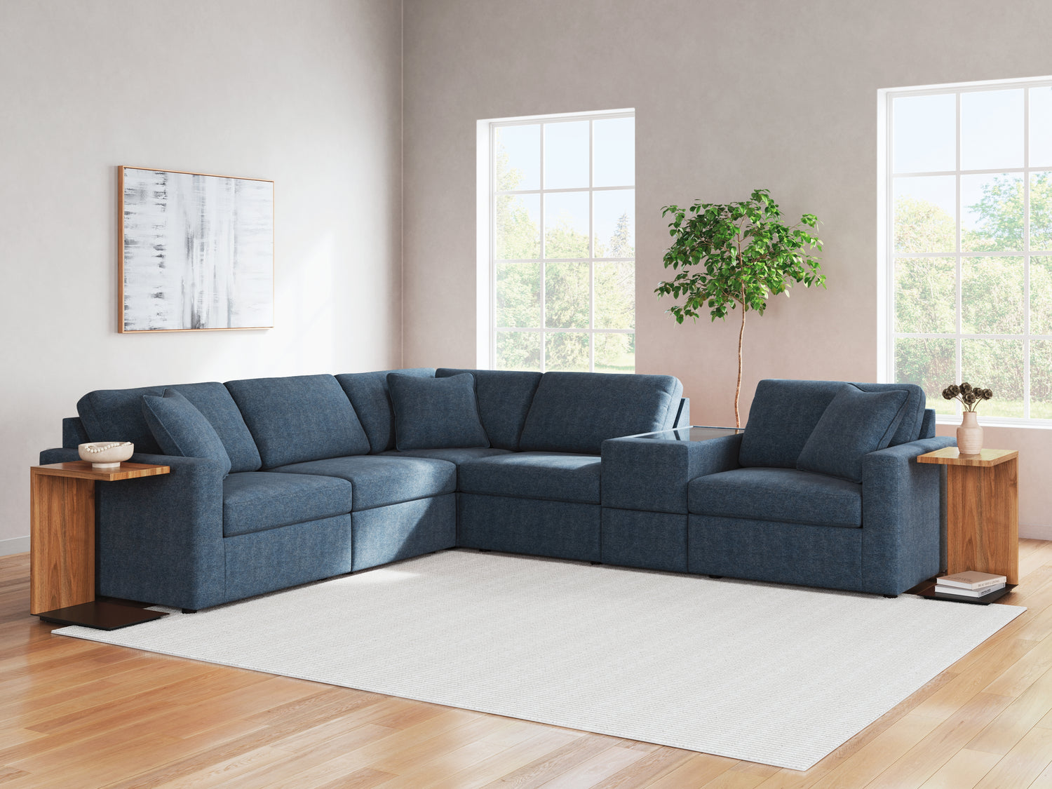 Furniture City Houma - Ashley Furniture - Modmax 6-Piece Sectional - RAF 6-Piece Sectional / Ink - 92101S7