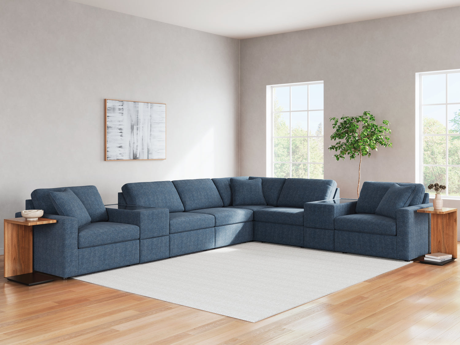 Furniture City Houma - Ashley Furniture - Modmax 8-Piece Sectional - RAF 8-Piece Sectional / Ink - 92101S11