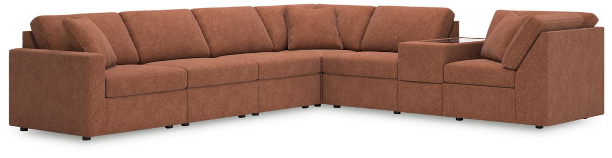 Furniture City Houma - Ashley Furniture - Modmax 7-Piece Sectional - 7-Piece Sectional with Storage Console / Spice - 92102S32