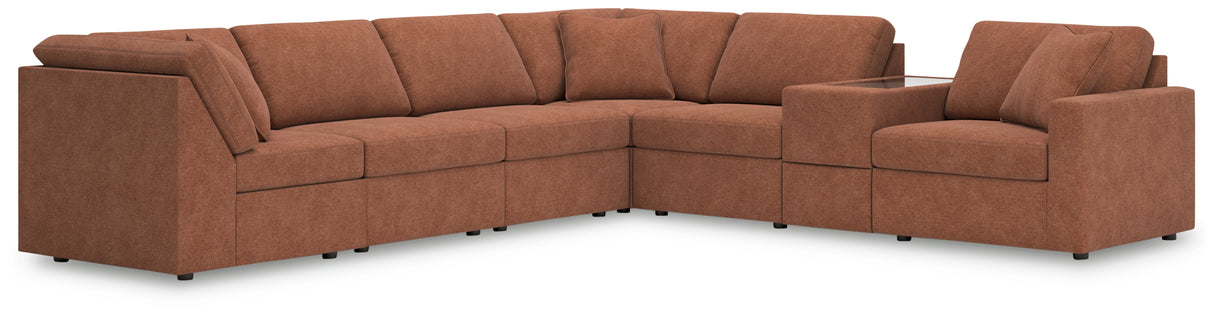 Furniture City Houma - Ashley Furniture - Modmax 7-Piece Sectional - RAF 7-Piece Sectional / Spice - 92102S33