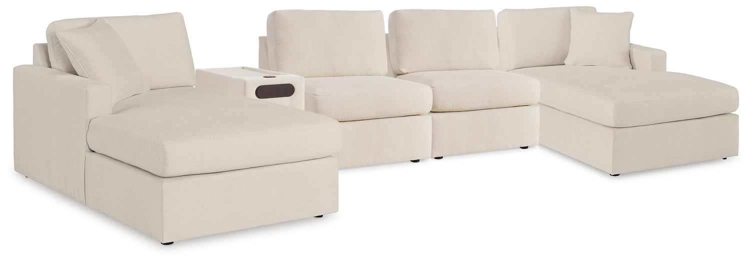Furniture City Houma - Ashley Furniture - Modmax 5 Piece Sectional with Audio Console - RAF 5 Piece Sectional with Audio Console / Oyster - 92103S70