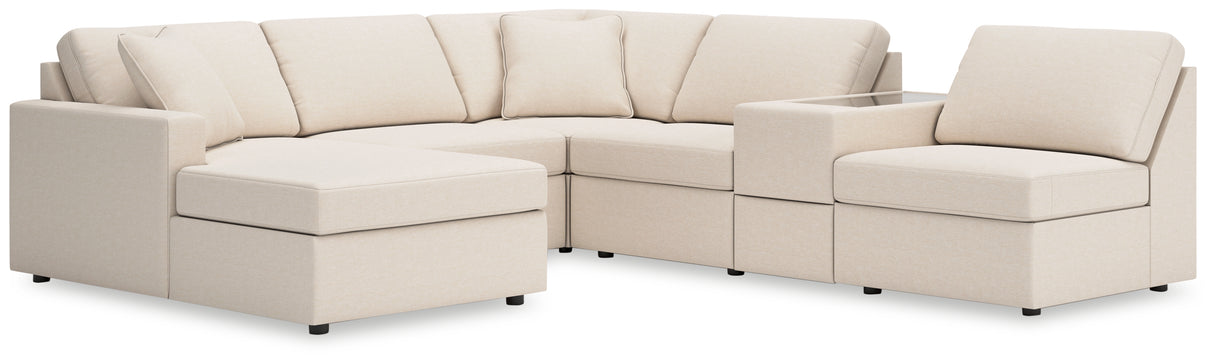 Furniture City Houma - Ashley Furniture - Modmax 6-Piece Sectional with Chaise - RAF 6-Piece Sectional with Chaise / Oyster - 92103S21